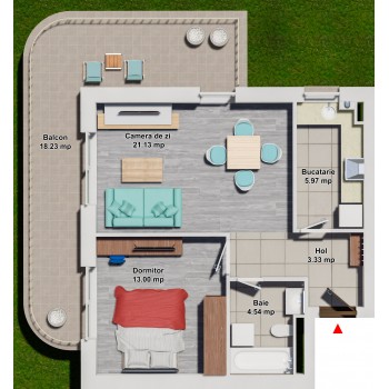 Apartament 1 Dormitor Tip 2